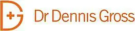 A brown and orange logo for dennis