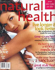 A woman is posing for the cover of natural health magazine.